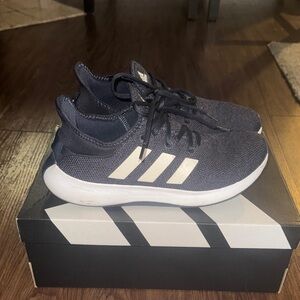 Adidas Navy and White Sneakers